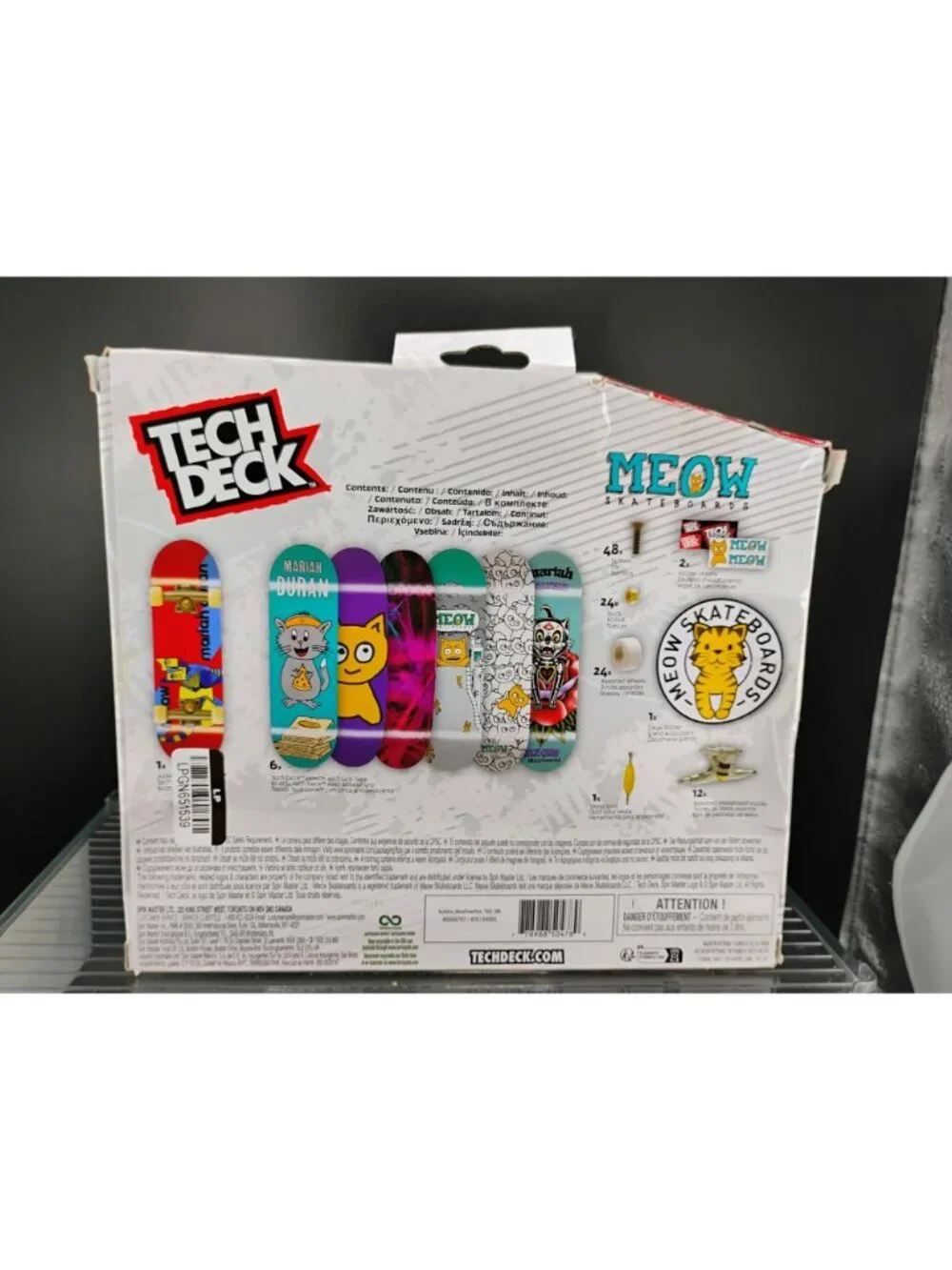 Tech Deck Meow Power Pack Fingerboards Set 7 Boards Mariah Duran